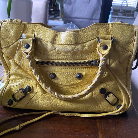 Balenciaga City Mini Yellow Bag - Picture 1 of 16